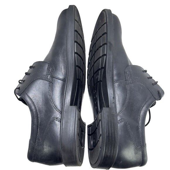 Ecco Men’s Shoes Black Leather Laced Oxfords Size 10 - Picture 5 of 11